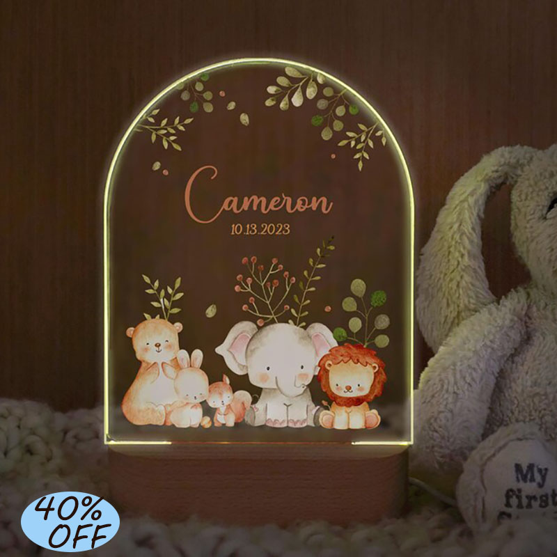 Baby Nursery Light - Nome personalizado luz da noite do