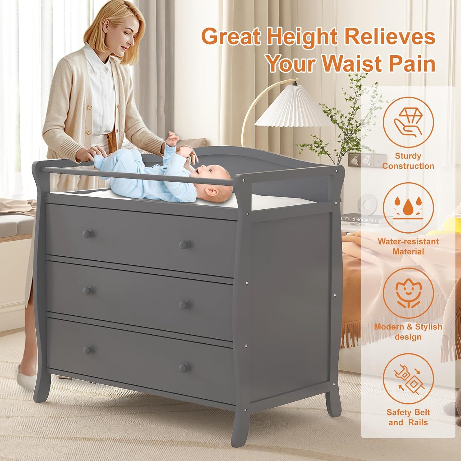 Baby Nursery Drawers - Mesa de troca de fraldas de