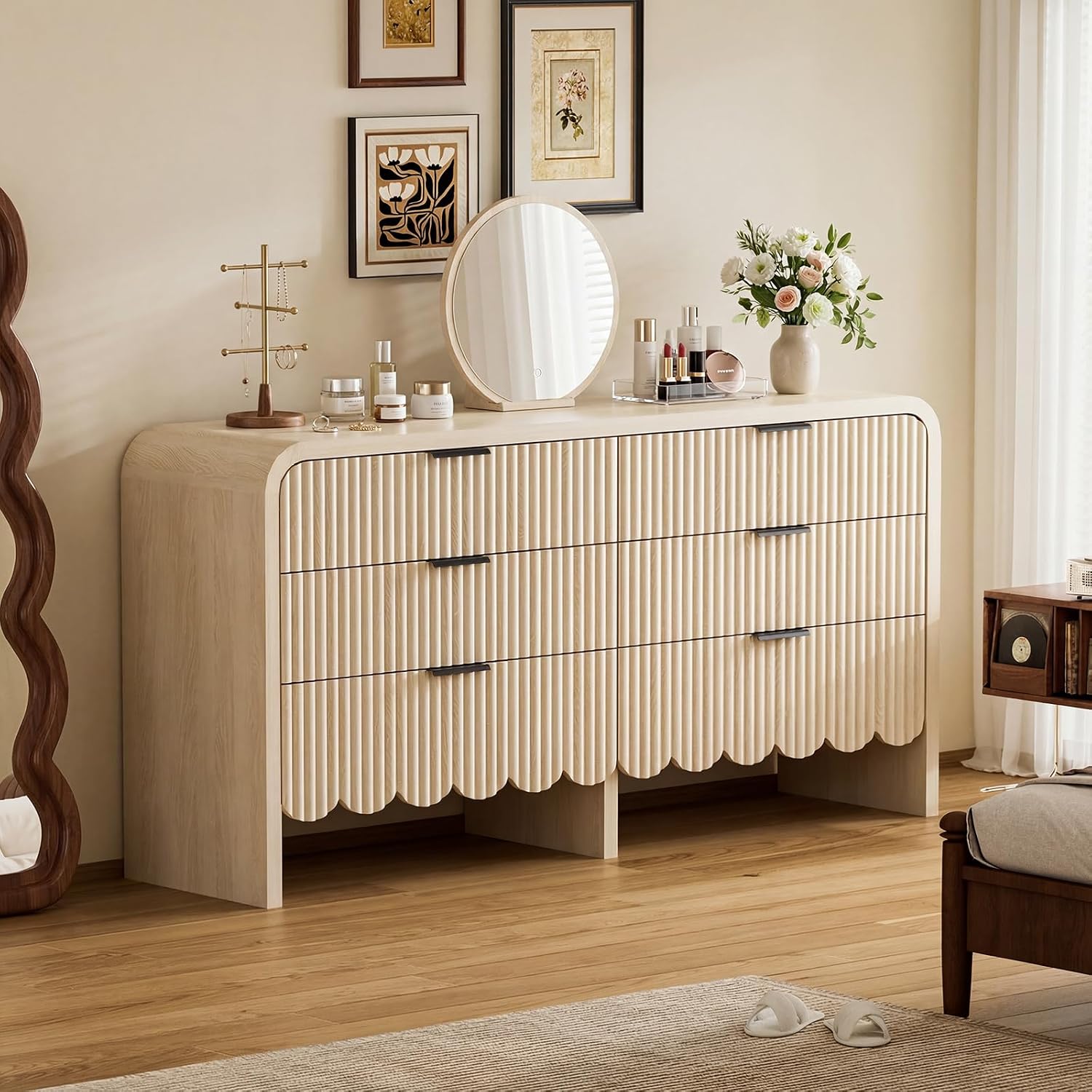 Baby Nursery Drawers - Cômoda de Madeira com 6 Gavetas