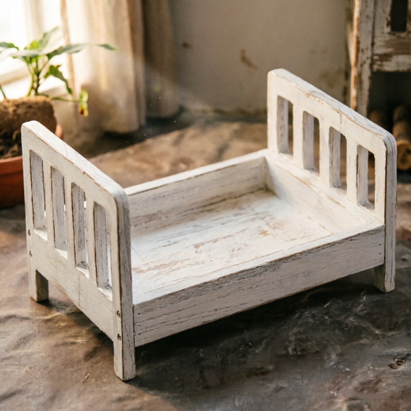 Baby Nursery Bed - Sofá Retrô de Madeira para Poses