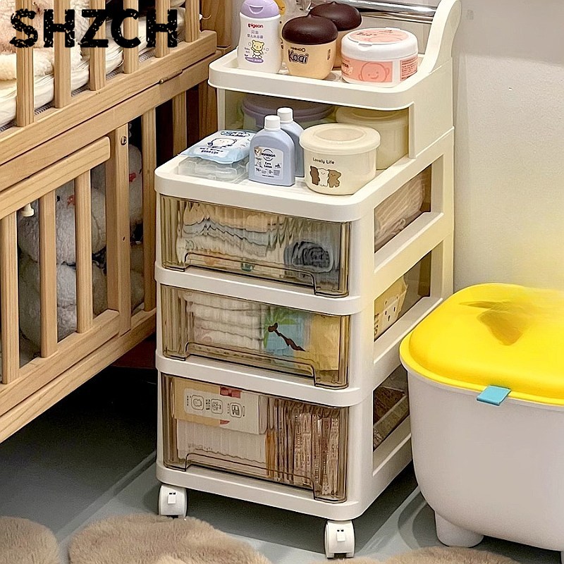 Baby Nursery Drawers - Carrinho de Armazenamento Móvel de 3