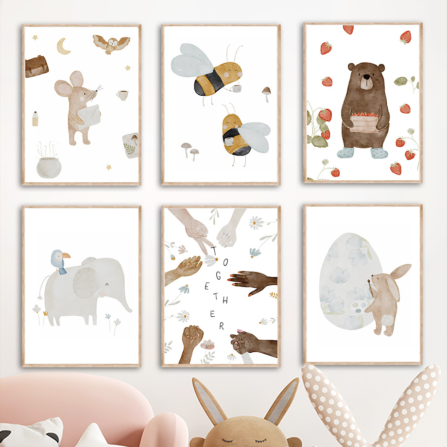 Baby Nursery Home - Pôsteres e impressões de animais boho: