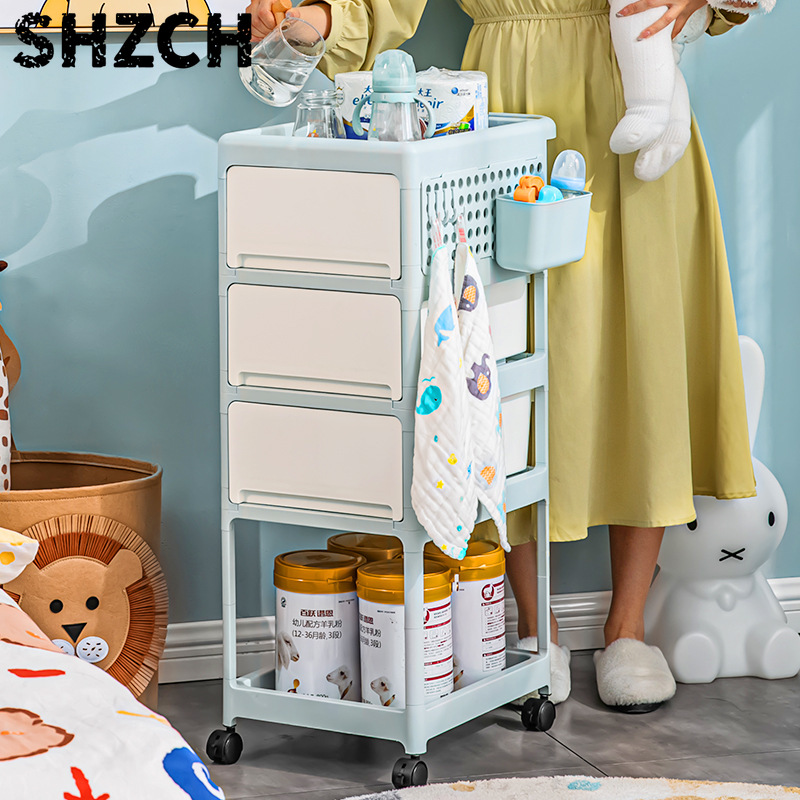 Baby Nursery Drawers - Carrinho de Armazenamento Móvel Creme, Organizador