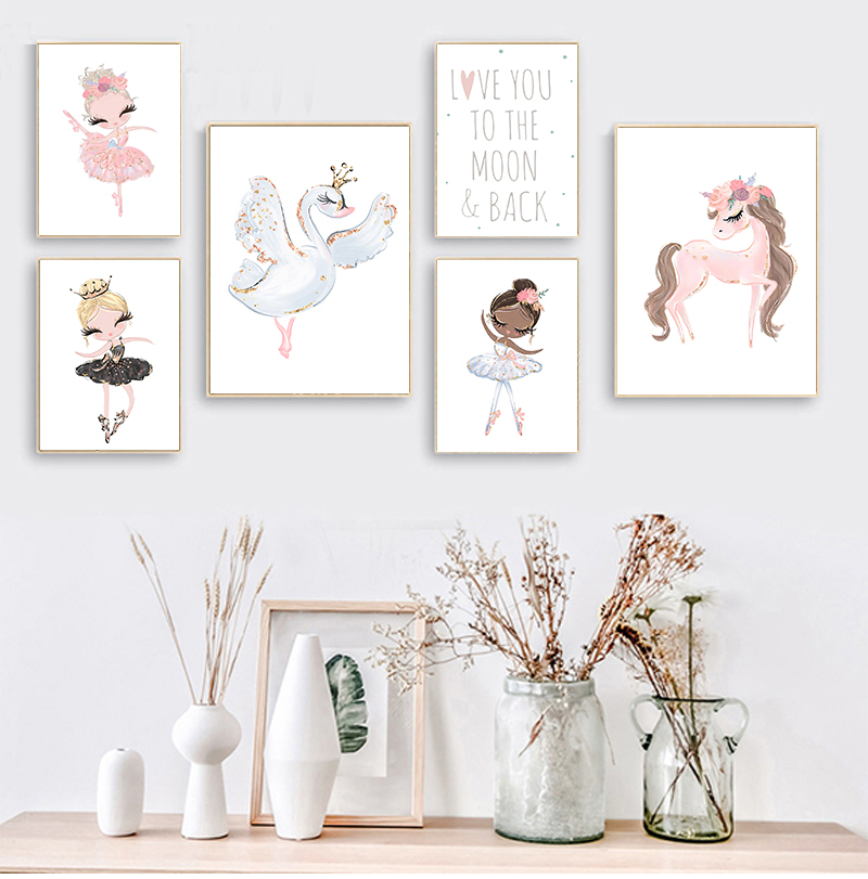 Baby Nursery Pink - Pôster de lona sem moldura da