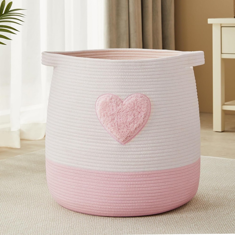 Baby Nursery Pink - Cesto de lavanderia rosa para crianças,