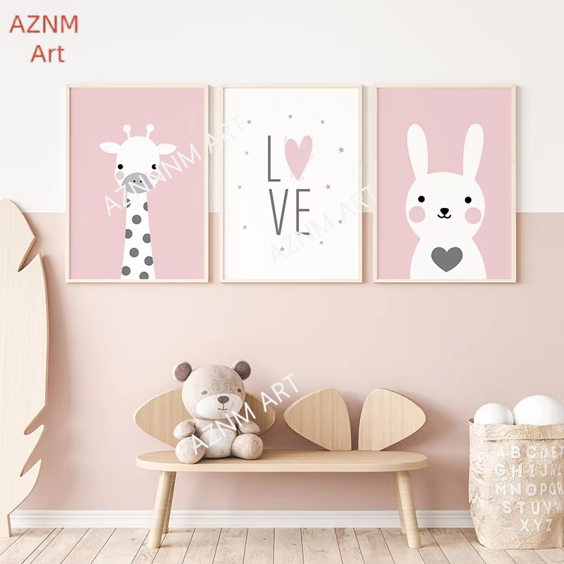 Baby Nursery Pink - 1/3 pçs bonito simples dos desenhos