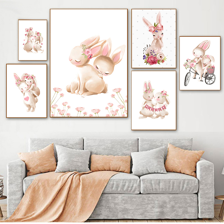 Baby Nursery Pink - Quadro de Pintura em Tela com