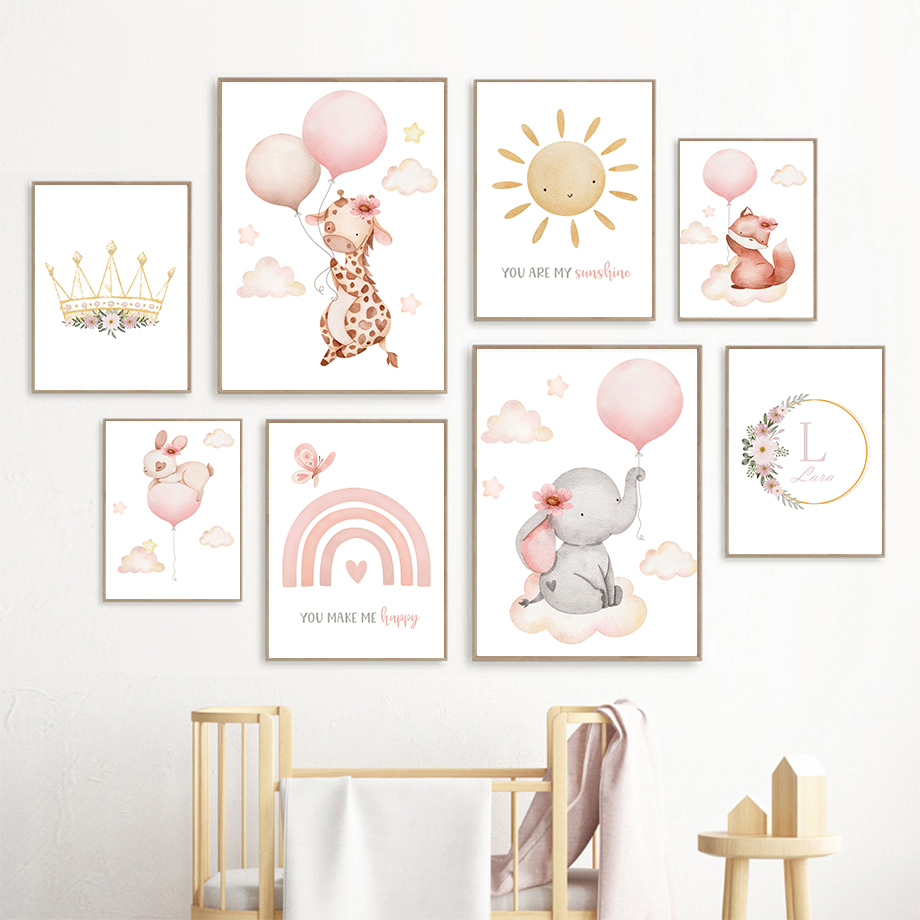 Baby Nursery Pink - Arte de Parede Rosa Blush para