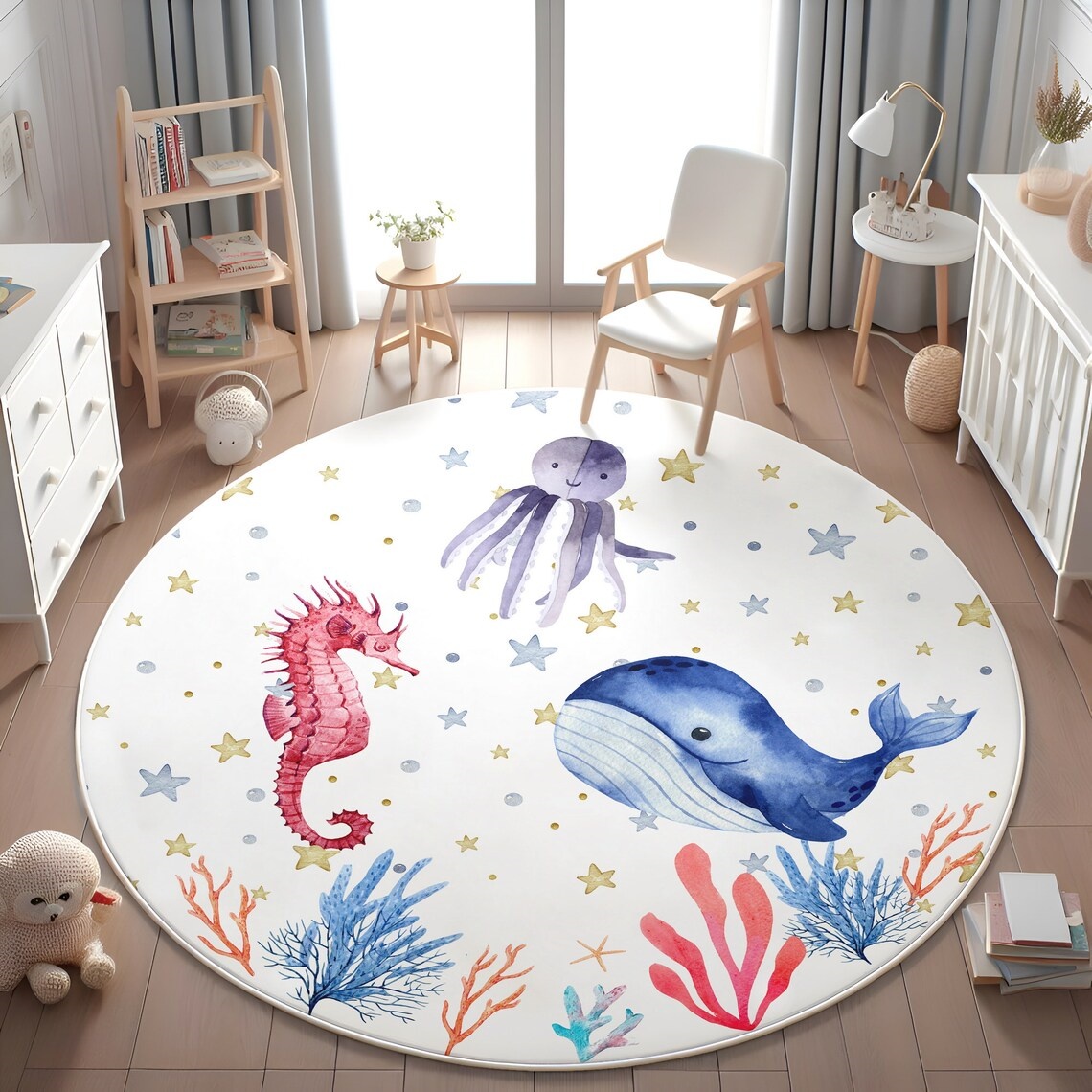 Tapete Redondo de Aquarela com - Baby Nursery Home avaliação e preço