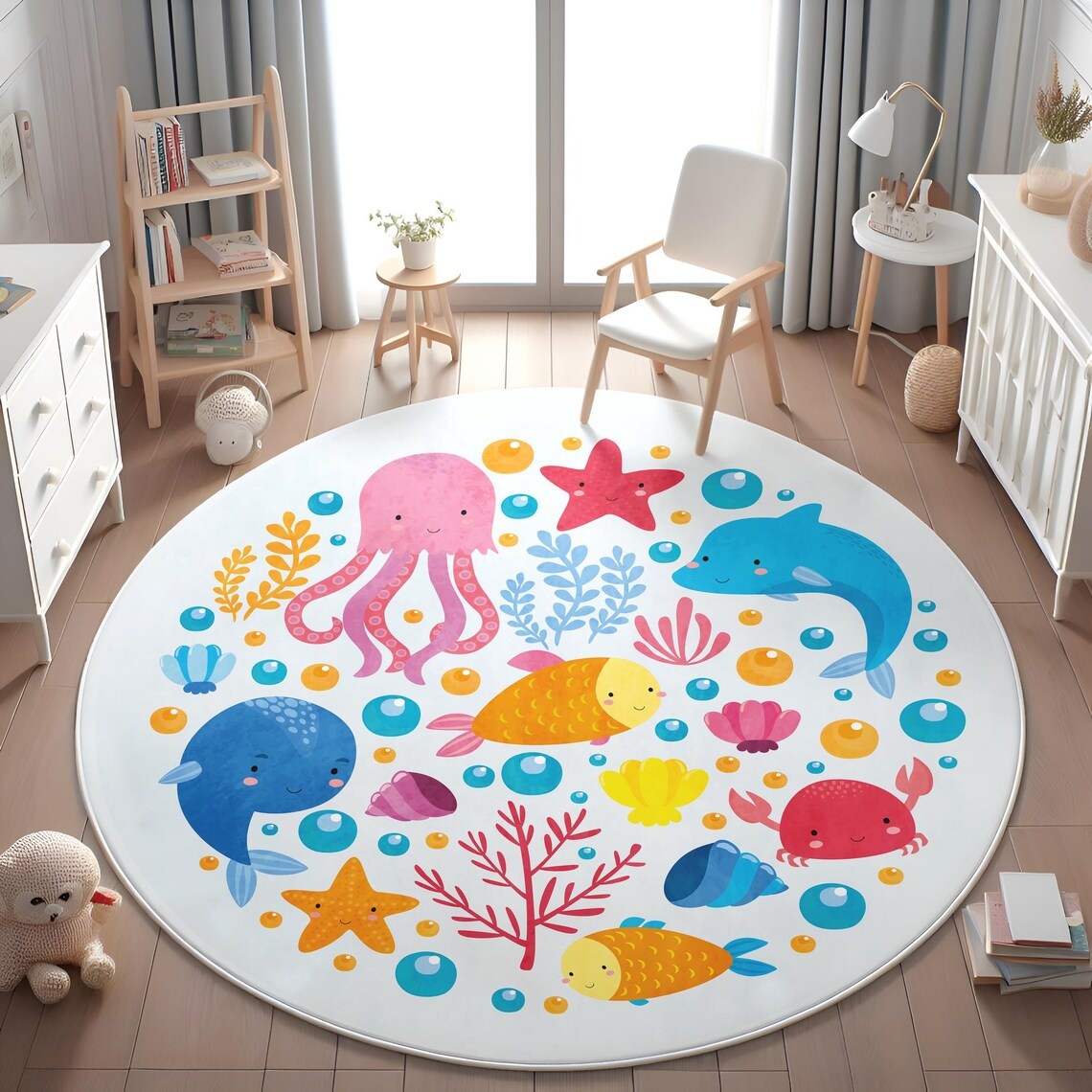 Tapete Redondo de Aquarela com - Baby Nursery Home avaliação e preço