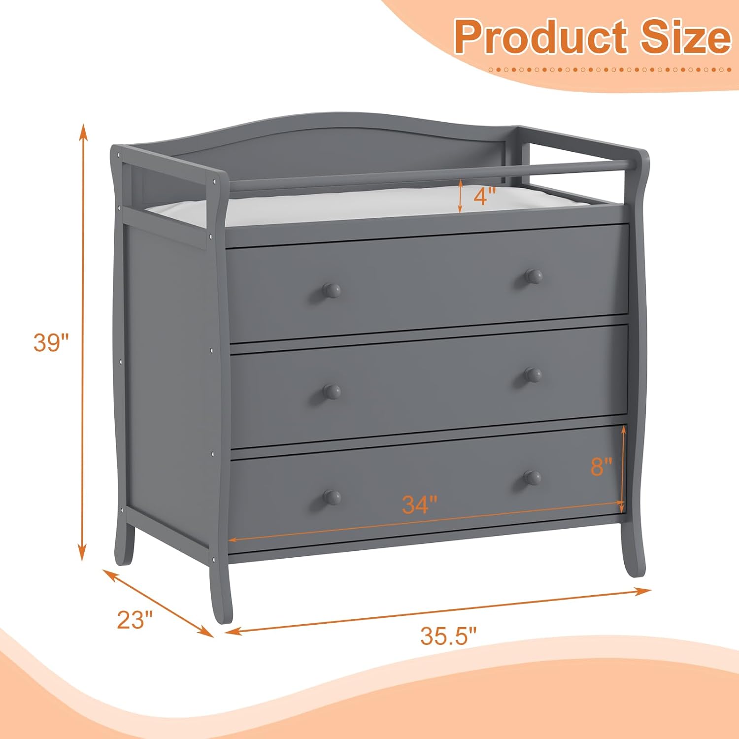 Mesa de troca de fraldas de ma - Baby Nursery Drawers avaliação e preço