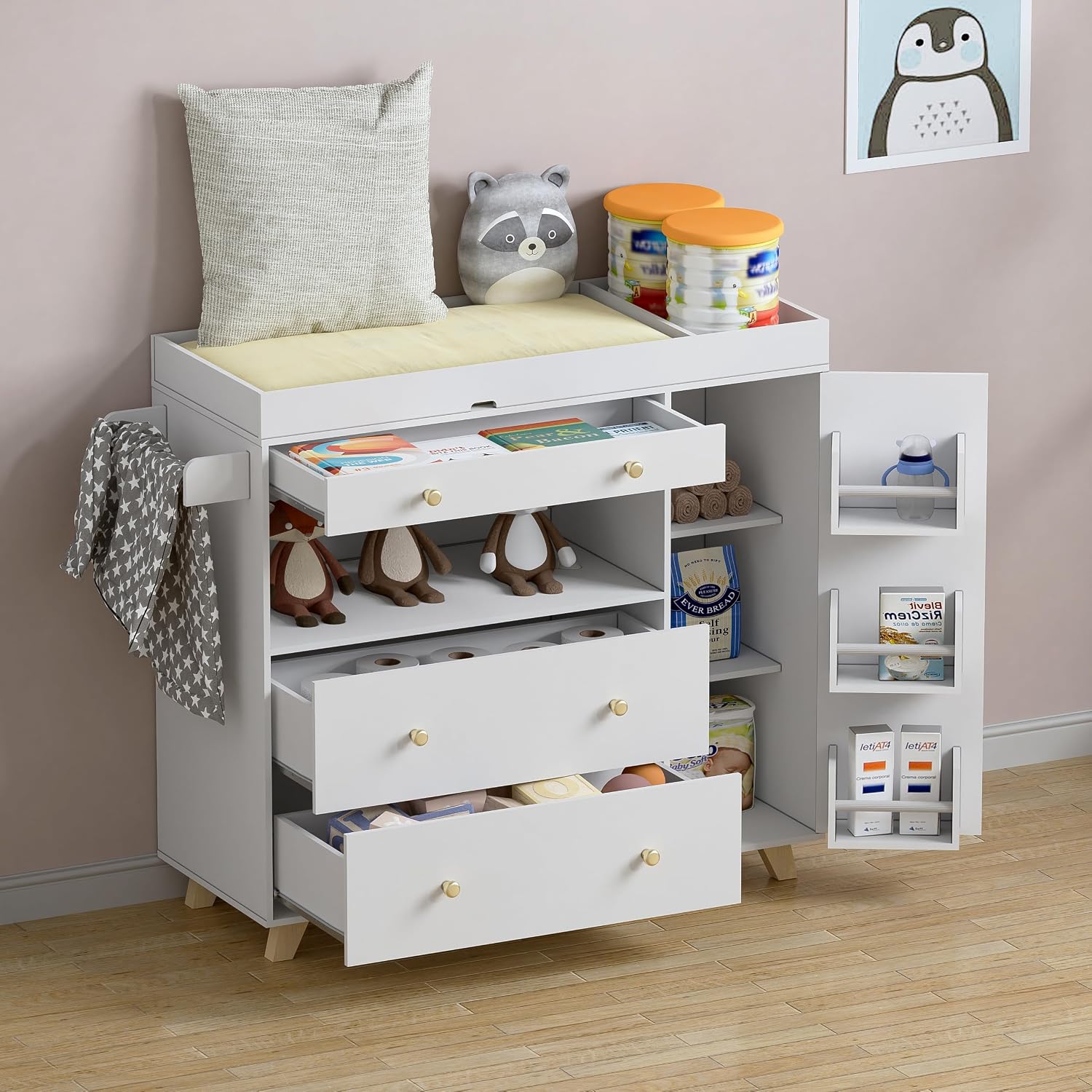 Mesa de Troca de Fraldas Moder - Baby Nursery Drawers avaliação e preço