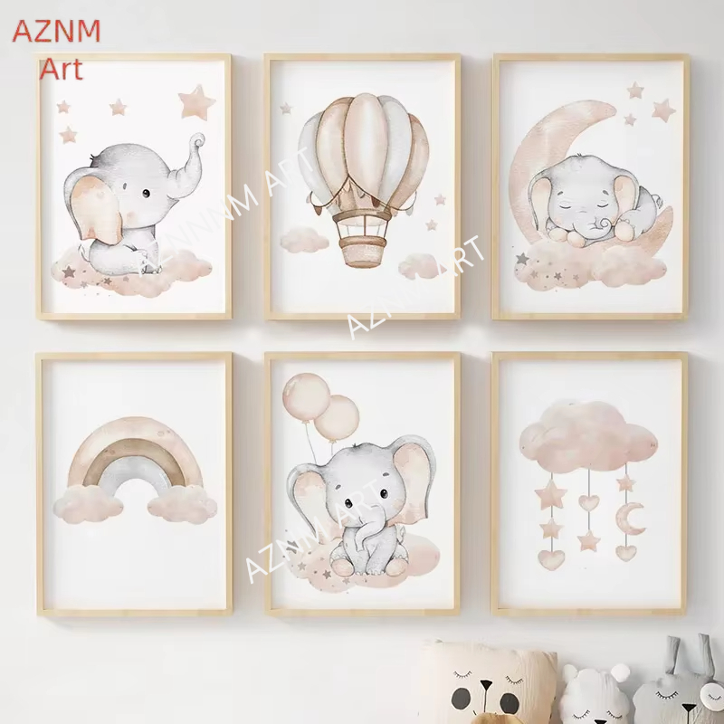 Pôsteres de elefante, balão, a - Baby Nursery Home avaliação e preço