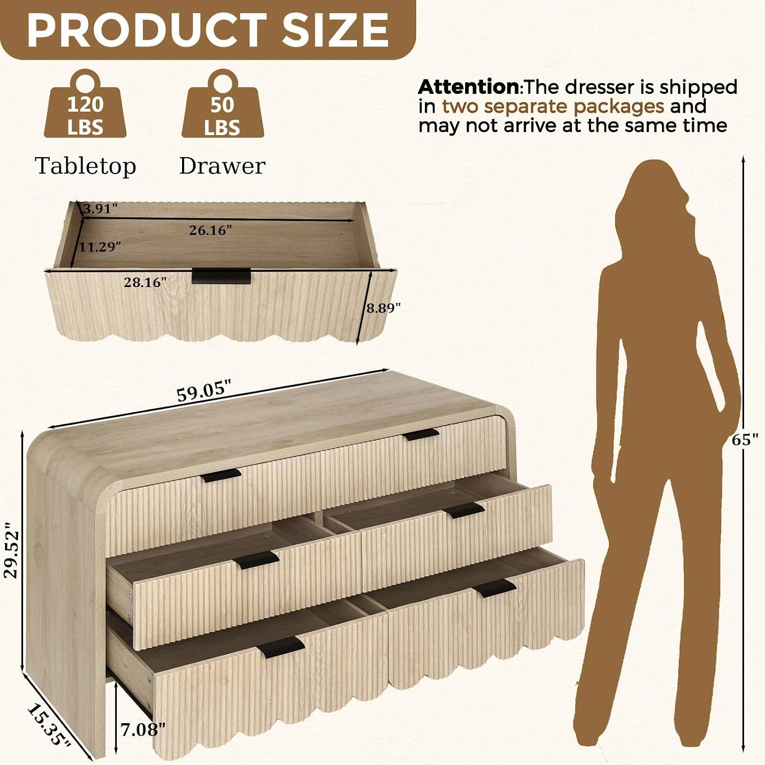 Cômoda de Madeira com 6 Gaveta - Baby Nursery Drawers avaliação e preço