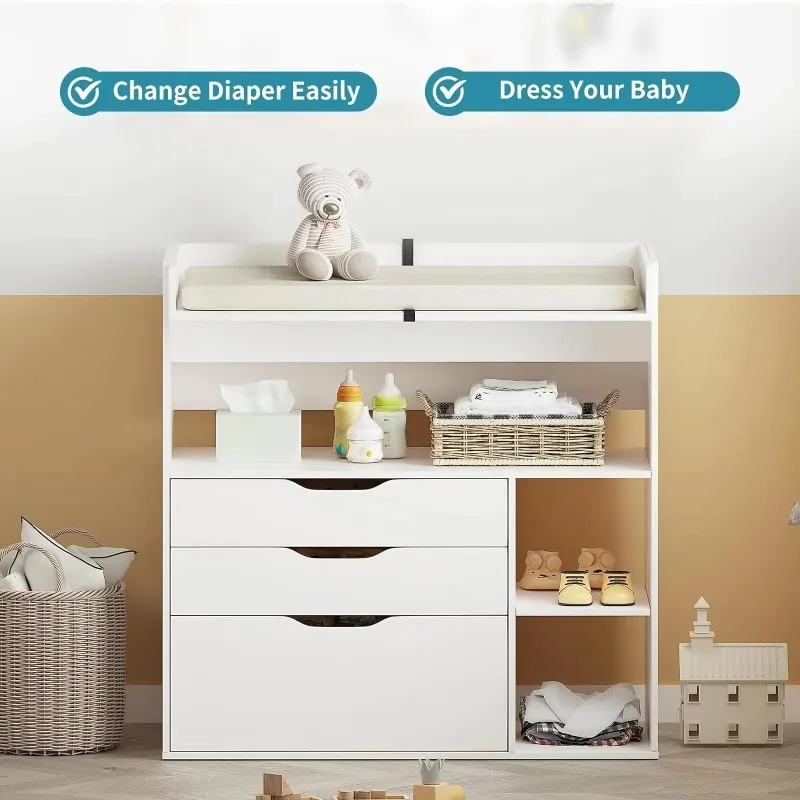 Mesa de troca de fraldas conte - Baby Nursery Drawers avaliação e preço