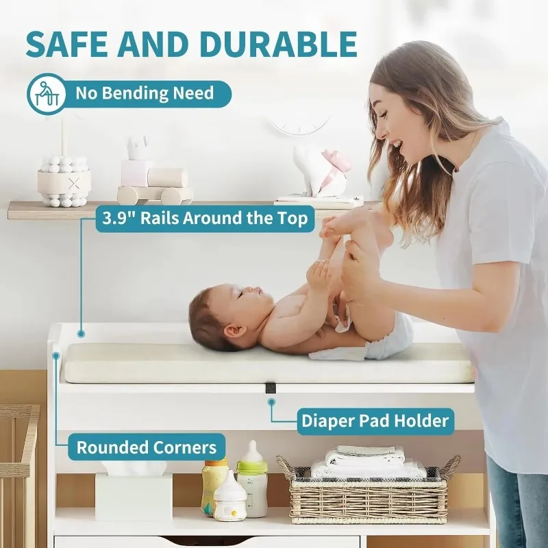 Mesa de troca de fraldas conte - Baby Nursery Drawers avaliação e preço