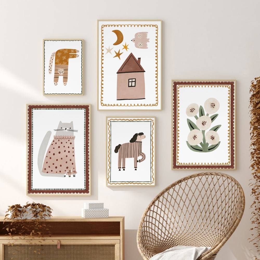 Pôster Infantil Boho Neutro co - Baby Nursery Wallpaper Neutral avaliação e preço