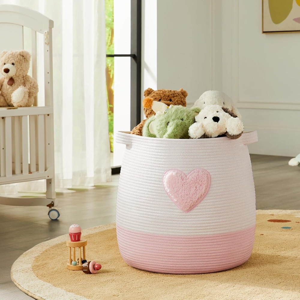Cesto de lavanderia rosa para  - Baby Nursery Pink avaliação e preço
