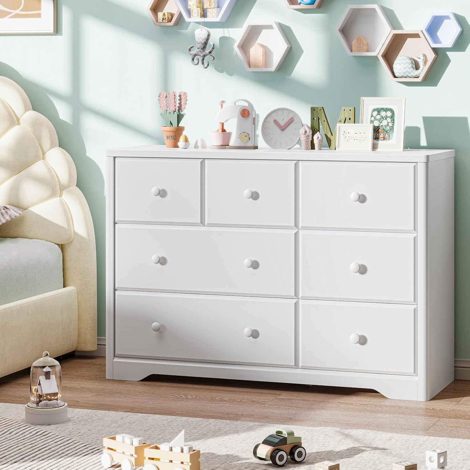 Cômoda com 7 Gavetas para Quar - Baby Nursery Drawers avaliação e preço