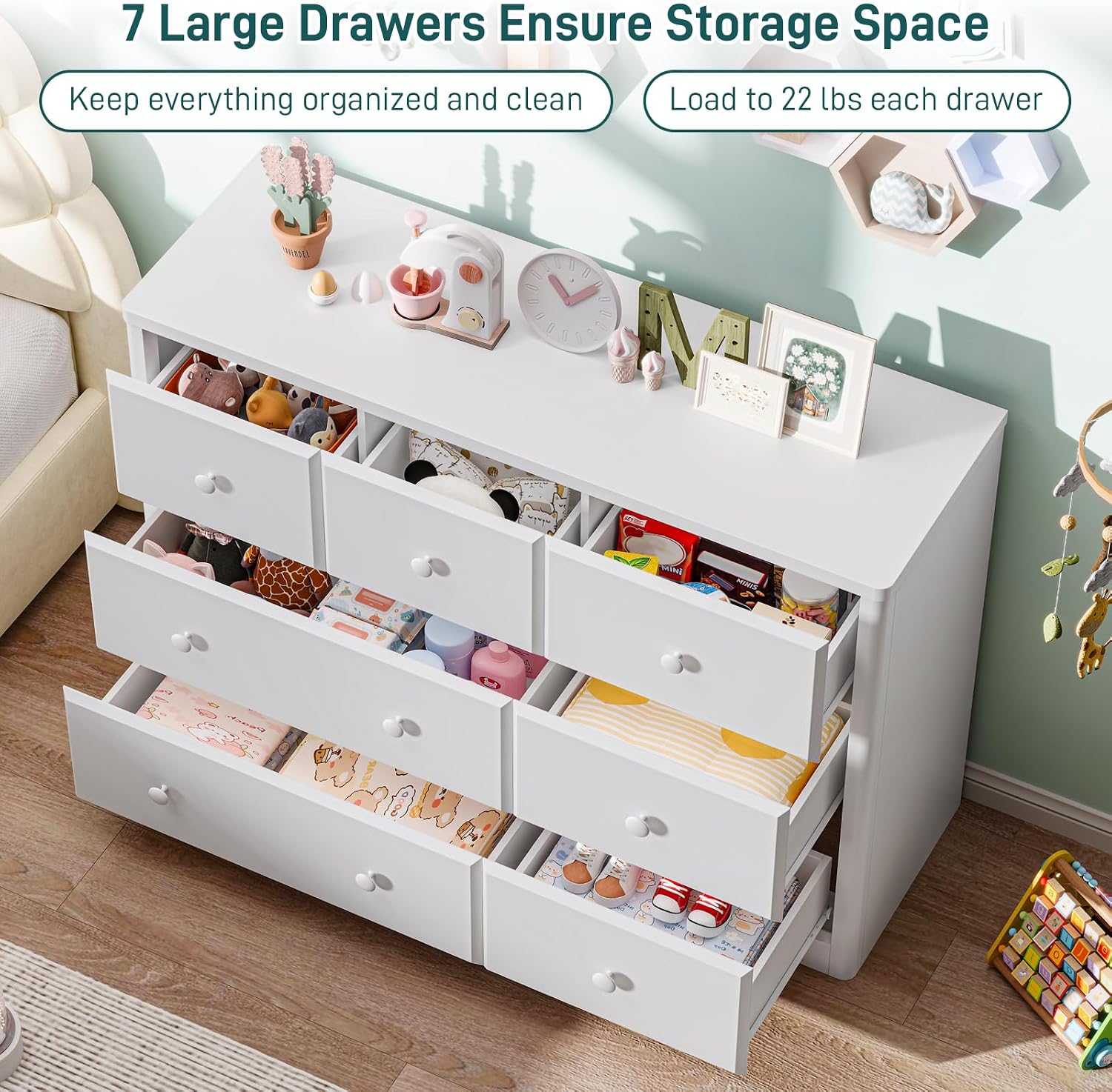 Cômoda com 7 Gavetas para Quar - Baby Nursery Drawers avaliação e preço