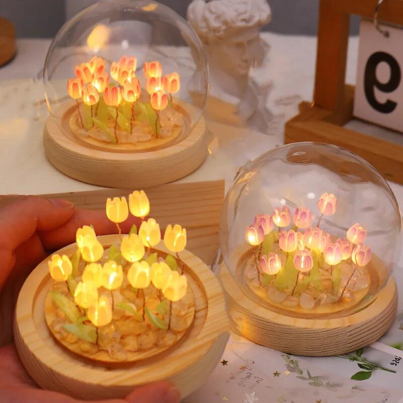 Flor de tulipa artificial luz  - Baby Nursery Light avaliação e preço