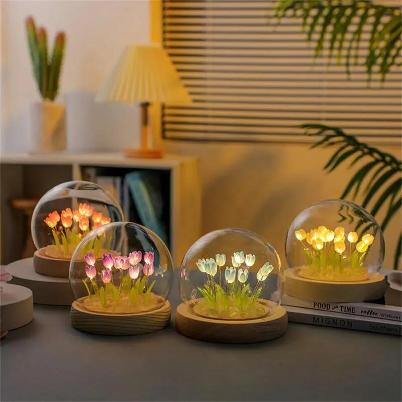 Flor de tulipa artificial luz  - Baby Nursery Light avaliação e preço